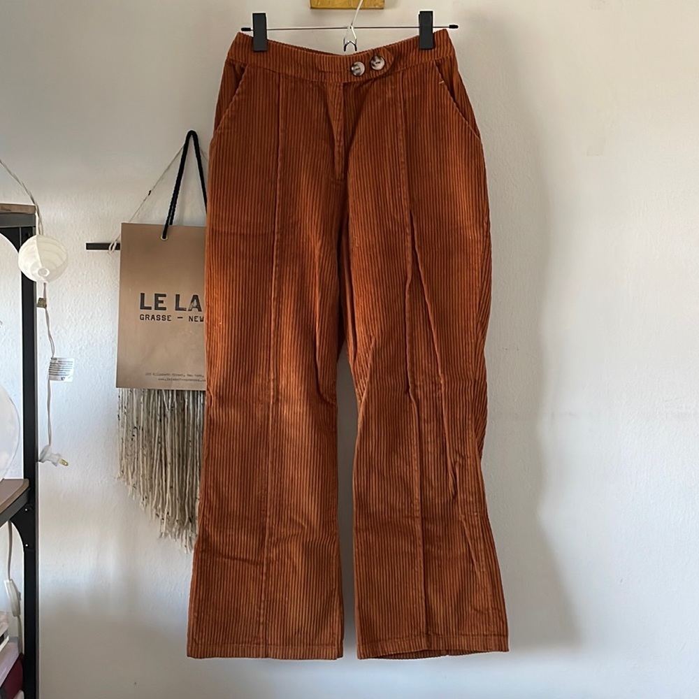 Native Youth Corduroy Tan High Waisted Pants